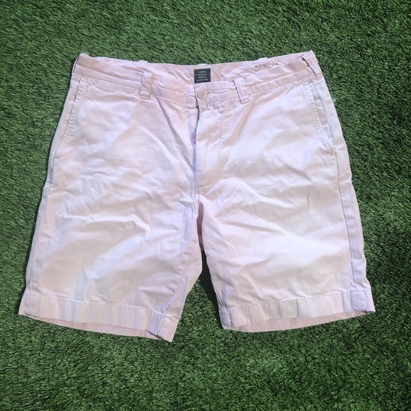 J.Crew Shorts Mens 34 Gramercy Chino Cotton Flat Front PINK/WHITE STRIPES - Picture 1 of 7